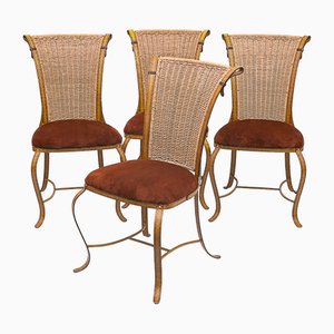Sedie da pranzo attribuite a Jacques Adnet, set di 4