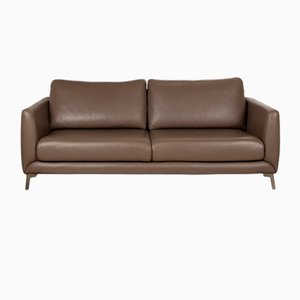 Braunes Zweisitzer Ledersofa von BoConcept