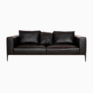 Divano a tre posti Jaan Living in pelle nera di Walter Knoll / Wilhelm Knoll