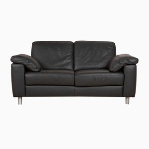 Schwarzes Zweisitzer Ledersofa von Koinor