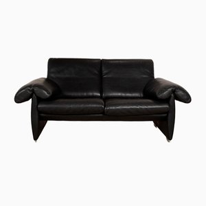 DS 10 Leather Two Seater Black Sofa from de Sede