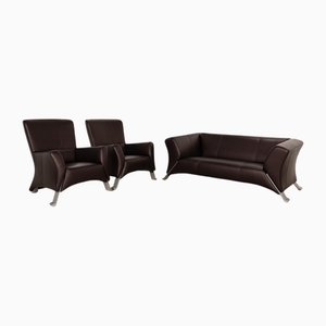Vintage 322 Leather Sofa Set from Rolf Benz, Set of 3