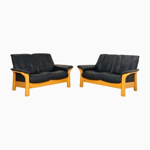 Juego de sofás Windsor de cuero Stressless. Juego de 2