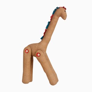 Jirafa de yute y cuero de Renate Müller para H. Josef Leven Kg, años 60