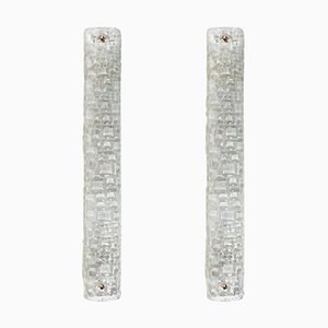 Lámpara de pared de vidrio helado blanco de Hillebrand, 1960