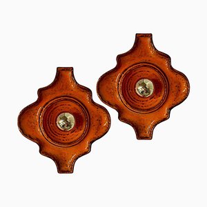 Vintage German Ceramic Wall Lights, 1960, Set of 2