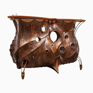 Bar Surréaliste avec Lentille en Verre et Décor de Poisson, 1980s