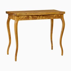Antique Swedish Birch Tea Table, 1890s
