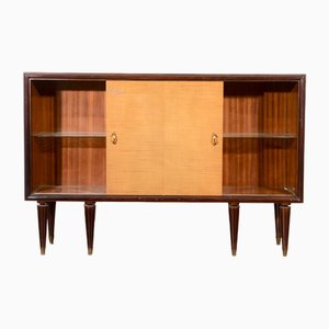 Italian Art Deco Two-Tone Sliding Door Sideboard, 1940s