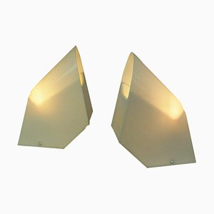 Lámparas de mesa de plástico blanco de Cini Boeri para Stilnovo, años 70. Juego de 2