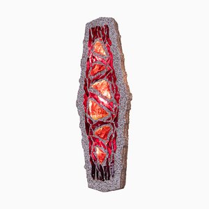 Brutalist Wall Sconce in Mosaic Concrete and Murano Glass, 1970