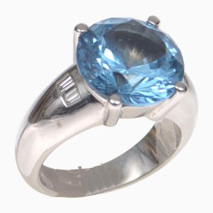 Gold Ring with Diamonds and Synthetic Spinel, 2000s