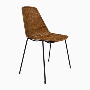 Einzelstuhl Mod. Korb aus gewebtem Rattan von Gian Franco Legler, Italien, 1951