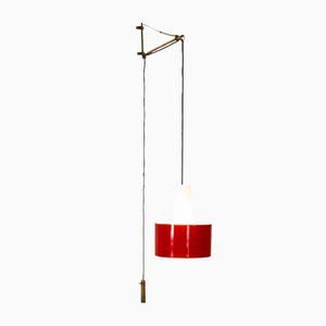 Red Wall Lamp Model 2601 by Gaetano Sciolari for Stilnovo, Italy, 1950s