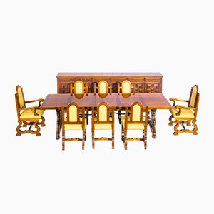 Spanish Style Dining Room Set, 1960s, Set of 10
