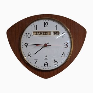 Mid-Century French Wall Clock with Date and Day Display by Jaz, 1960s