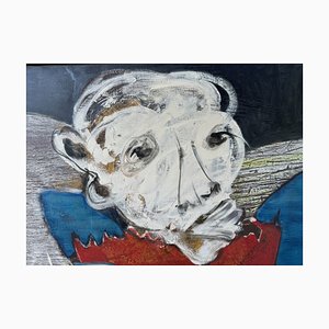 Henri Ren, Portrait expressionniste, 1984, Huile sur toile, 96cm X 69cm