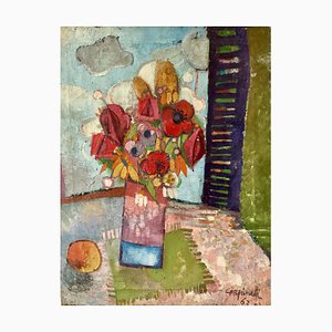 Carpinelli, Still Life with Bouquet of Flowers, 1963, Oil on Canvas