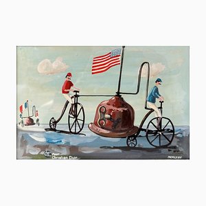 Naïve Painting for Christian Dior, Oil on Board, 1967