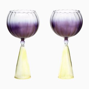 Calypso Red Wine Glasses by Serena Confalonieri, Set of 2