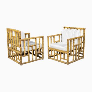 Vintage Stühle aus Bambus & Rattan, 1980er, 2er Set