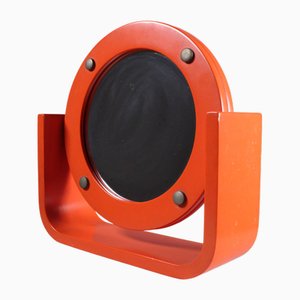 Specchio da tavolo arancione, anni '60