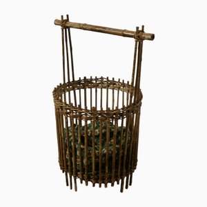 Panier d'Artisanat Vintage en Bambou, 1960s