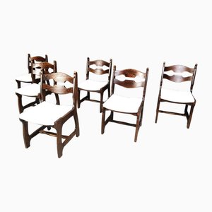 Sedie da pranzo vintage brutaliste, anni '60, set di 6