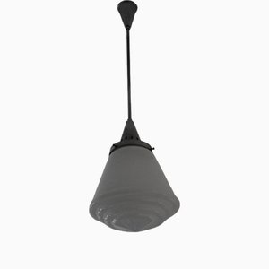 Lampe Moderne en Verre Opalin, Pays-Bas, 1920s