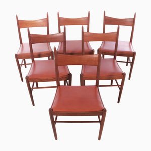 Chaises Scandinaves en Teck attribuées à Vestervig Eriksen, 1960s, Set de 6