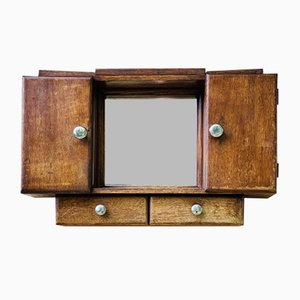 Vintage Wall Mounted Cabinet with Mirror, 1950s