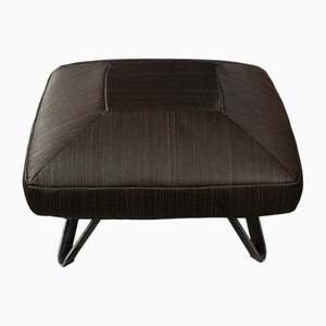 Pouf with Black Square Pillow and Iron Legs