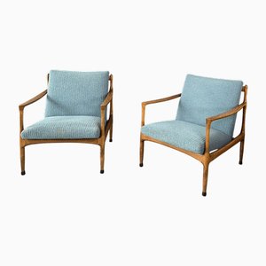 Türkisfarbene Vintage Sessel, 2er Set