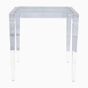 Italian Clear Acrylic Side Table, 1970s