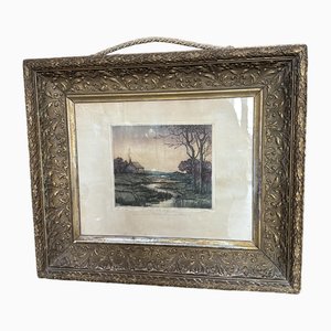 Pericle Menin, Trauriger Abend, 1920er, Radierung