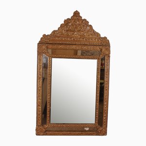 Pareclosed Mirror in Repoussé Copper, 19th Century