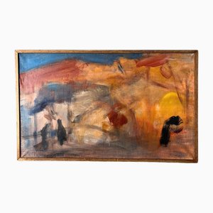 Spanischer Künstler, Abstrakte Landschaft, Ölgemälde, 1960er