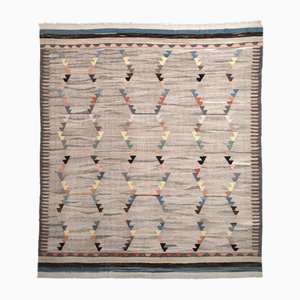 Mid-Century Modern Colorful Soft Color Kilim Rug, 1960s