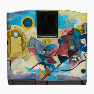 Buffet Art Déco Peint dans le style de Kandinsky, Belgique, 1980s