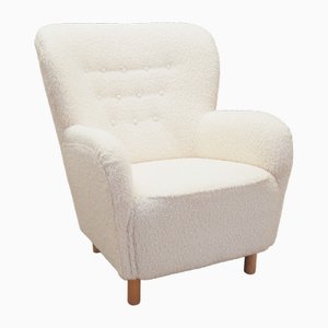 Scandinavian White Armchair