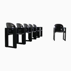 Black Dialogo Dining Chairs by Tobia & Afra Scarpa for B&b Italia / C&b Italia, 1973, Set of 6