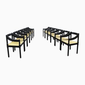 Sillas Carimate en negro de Vico Magistretti para Cassina, años 60. Juego de 12