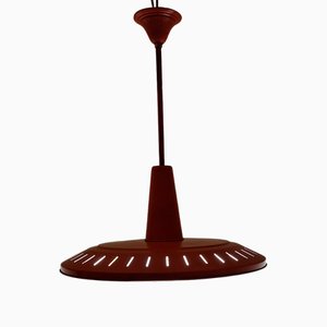 Belgische Vintage Deckenlampe aus Orange Lackiertem Aluminium, 1960er