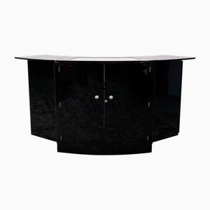 Klappbare Art Deco Bar aus Schwarzem Lack, Frankreich, 1930er