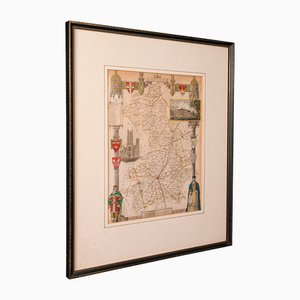 Mapa antiguo de litografía inglesa de Cambridgeshire