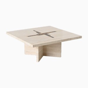 Artwork Coffee Table in Travertin by Paul Kingma, 1980
