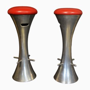 Cone Barhocker aus Edelstahl, 2er Set