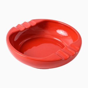 Cendrier en Céramique Rouge de Sicart, 1970s