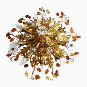 Lustre Plaqué Or de Maison Baguès, 1960s