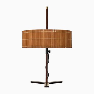 Minimalistische deutsche Mid-Century Tripod Teak Tischlampe von Kaiser Leuchten, 1960er